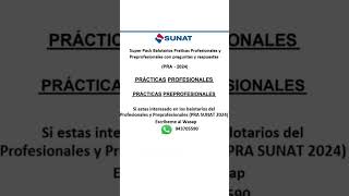 SUNAT PRACTICAS PROFESIONALES Y PREPROFESIONALES BALOTARIOS INFO WASAP 943705590 [upl. by Ris66]