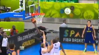 Eugene Jeter Game Winning LayUp with the Foul against Belgium 5857 Eurobasket 2013 Day One [upl. by Romelle]