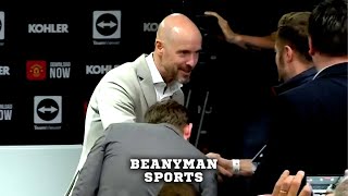 Erik ten Hag individually greets EVERY member of the press in his first Man Utd press conference [upl. by Adian737]