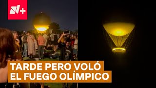 Así es como elevan cada noche el fuego olímpico en París  N [upl. by Orrocos]