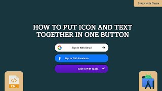 How to put icon and text together in one button  Android Studio [upl. by Sivek]