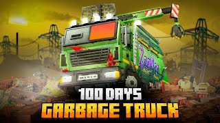 100 DAYS ON A GARBAGE TRUCK IN THE TRASH APOCALYPSE IN MINECRAFT [upl. by Atsira]