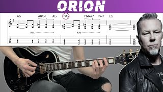 METALLICA  ORION Guitar cover with TAB  Lesson [upl. by Nordek]