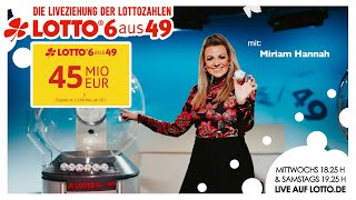 Live  Die Ziehung der Lottozahlen am 30122023 [upl. by Aihtnamas]