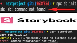 SOLVED sh sb command not found storybook React jsNext js [upl. by Elleynod]