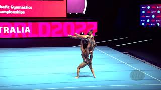 Australia 1 AUS  2022 Acrobatic Worlds Baku AZE  Balance Qualification Womens Group [upl. by Connelly]