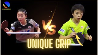 Miwa Harimoto vs Yuna Ojio11 years old Unique Grip [upl. by Elicul]