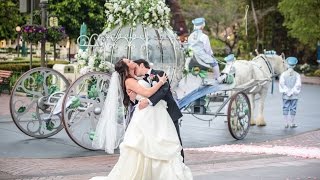 Sydni amp Johnnys Disneyland Morning Castle Wedding HD [upl. by Reppiks]