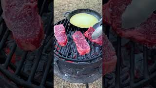 Grilled Steaks and Creamy Chipotle Shrimp Recipe  Over The Fire Cooking by Derek Wolf [upl. by Bolger]