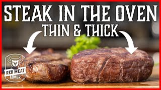 How to Cook Steak in Oven  Thin amp THICK Broil Steak Recipes [upl. by Sufur]