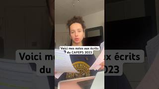 Je te donne mes notes aux écrits du CAPEPS 2023 🤫 examen etudiant studentlife [upl. by Wes]