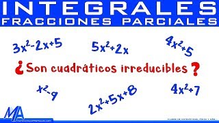 Integrales por fracciones parciales con factores cuadráticos  Introducción [upl. by Naiva]