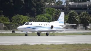 Rockwell Sabreliner 65 N65HH Takeoff From LGB [upl. by Rimidalg771]