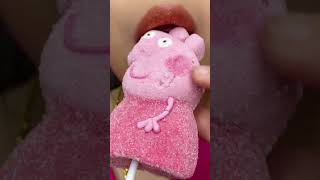 Eat pink pig marshmallows  ASMR soundasmr shortvideo shorts [upl. by Oirromed3]