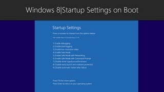 Windows 8Startup Settings on Boot [upl. by Chelsie616]