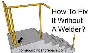 How To Repair Metal Stairway Hand Railing Base Damage Without A Welder [upl. by Morly]