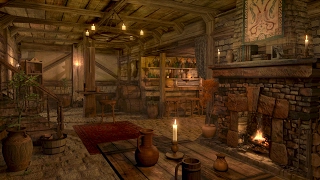 Fireplace Sounds  Medieval Tavern  Inn Ambience  1 hour [upl. by Ynnaffit]