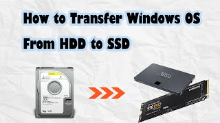 How to Transfer Windows OS From HDD to SSD  Just A Few Clicks [upl. by Harol]