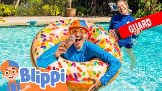 Blippi Learns Pool Safety Rules Educational Summer Videos for Kids [upl. by Lamok128]