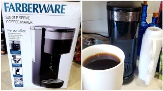 Farberware Compact SingeCup Coffee Maker pod compatible  FW12100024366 5STARS DETAILED REVIEW [upl. by Orlanta]