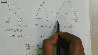 Class 10 maths Theorem 65 proof  chapter 6 triangles  SAS criteria [upl. by Dolloff]