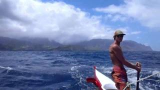 Sailing Canoe Trevor Cabell Hanalei Kauai [upl. by Eihtur]