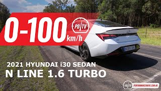 2021 Hyundai i30 Sedan N Line 0100kmh amp engine sound [upl. by Noletta]