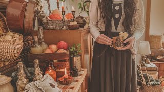 🍂 The cosy cottage of Mrs Fallwood  Weasleys’ kitchen inspired 🧺 Cooking ASMR Fall Ambience [upl. by Metabel]