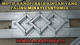 TUTORIAL LENGKAP MEMBUAT MOTIF KANOPI BAJA RINGAN 3 KETUPAT [upl. by Locin]