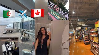 JE QUITTE l’ALGERIE 🇩🇿je pars étudier au CANADA✈️ 🇨🇦 mon premier jour à Ottawa  supermarchés [upl. by Nidnarb]