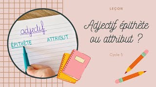 Ladjectif qualificatif épithète [upl. by Herwin84]