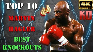 TOP 10 Marvin Hagler BEST KNOCKOUTS  RIP TRIBUTE  4K Ultra HD [upl. by Amalburga]