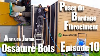 Pose de bardage sur ossature bois bardage Fibrociment James Hardie [upl. by Tristram]