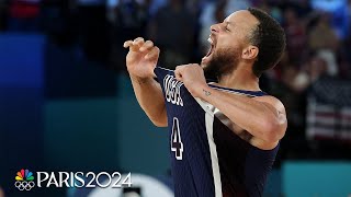 Watch Team USA Steph Curry close out fifth consecutive mens basketball gold medal  Paris Olympics [upl. by Aitas136]