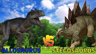 Allosaurus vs Stegosaurus  Dinosaur Deathmatch Fight S1E11 [upl. by Asilanna]