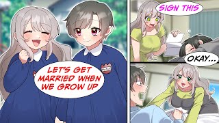 Manga Dub My childhood friend makes me sign marriage papers when i was drunk RomCom [upl. by Annawat]