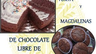 RECETA DE TORTA DE CHOCOLATE  MAGDALENAS DE CHOCOLATE  SIN GLUTEN  SIN TACC [upl. by Emmuela]