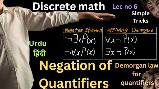 Negating Quantifiers Negating Quantified expression using demorgan law lec no 6 discrete math [upl. by Yzzo641]