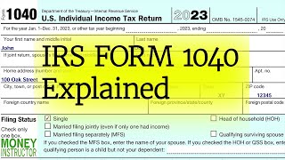 Form 1040 2023  IRS Tax Filing  Single No Dependents  Money Instructor [upl. by Christensen]