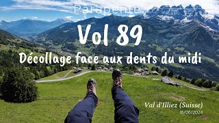 Parapente  vol 89  Val dIlliez  Face aux dents du midi [upl. by Vannie952]