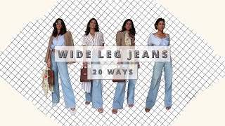 How to Style Wide Leg Jeans for Spring 2022  20 Ways to Wear Wide Leg Jeans [upl. by Eifos]