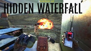 HIDDEN WATERFALL RAID and Crafting Gear  Official 6 Man Tribes E23  ARK Survival [upl. by Akaya]