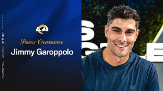 Jimmy Garoppolo Introductory Press Conference  Taking On A Backup Role amp Decision To Sign With Rams [upl. by Yance]