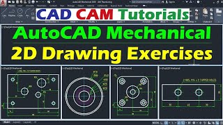 AutoCAD Mechanical 2D Drawing Exercises for Beginners  1 [upl. by Letsyrhc]