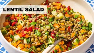 Mediterranean Lentil Salad Recipe  Vegan Salad Recipe [upl. by Nahtnhoj]