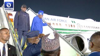 Tinubu Arrives Addis Ababa For 37th AU Summit [upl. by Olette]