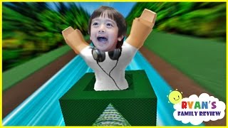 Ryan and Daddy Game Night Lets Play Roblox Box Slide down with Ryans Family Review [upl. by Adnarim]