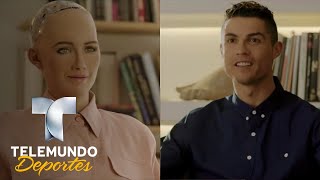 Cristiano deja en ridículo a robot al pedirle que imite su celebración  Videos Virales  Telemundo [upl. by Denae758]