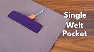 How to sew single welt pocket  Sewing tips and tricks for beginners [upl. by Batha]