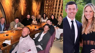 Rory McIlroy and wife Erica all smiles as they reunite with Ryder Cup teammates [upl. by Herta]